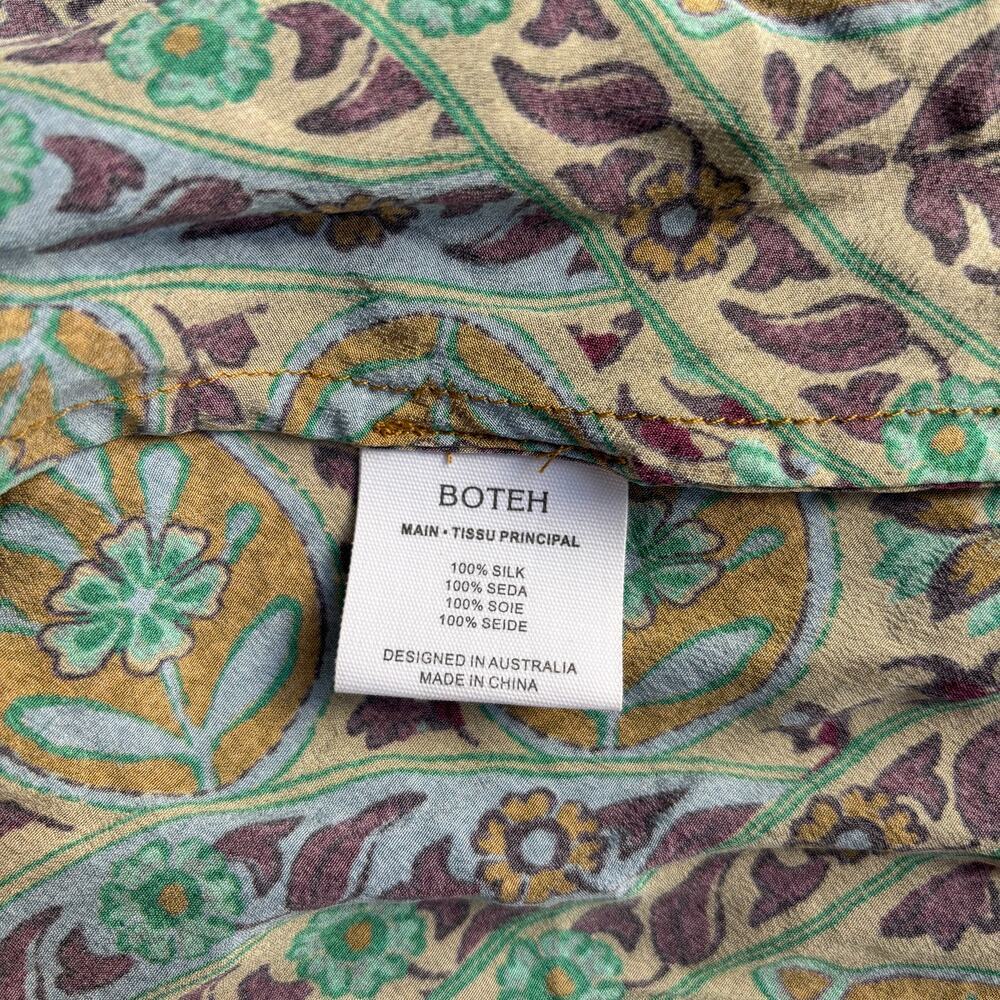 Free People x Boteh Celil Silk Tie Shoulder Paisley Midi Dress 1​ - Picture 6 of 10
